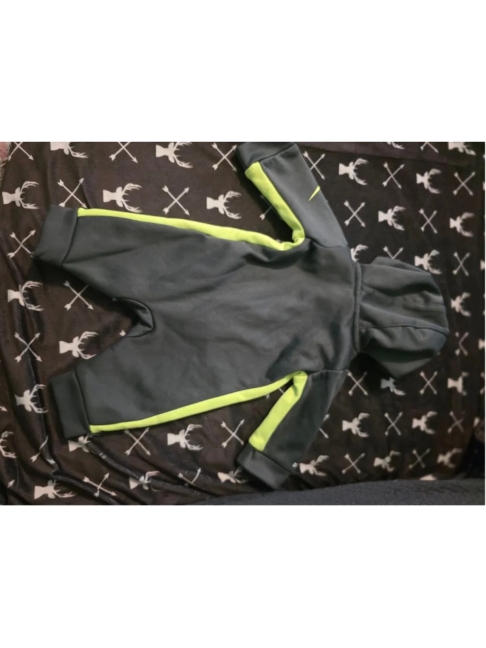 Baby Nike Gray Green Dri-Fit Hooded Footie Newborn‎